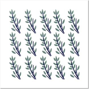 green leaf pattern Posters and Art